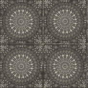 Seabrook Designs Mandala Boho Tile Brushed Ebony & Stone Wallpaper