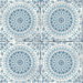 Seabrook Designs Mandala Boho Tile Cerulean & Washed Denim Wallpaper