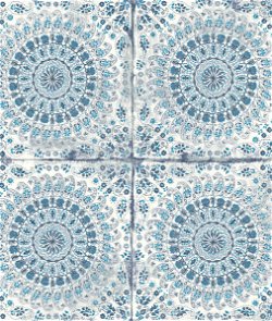 Seabrook Designs Mandala Boho Tile Cerulean & Washed Denim Wallpaper