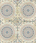 Seabrook Designs Mandala Boho Tile Cream & Midnight Blue Wallpaper