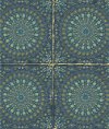 Seabrook Designs Mandala Boho Tile Navy Blue & Dandelion Wallpaper