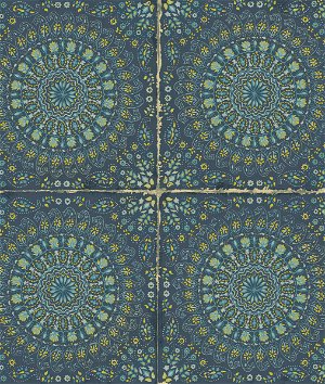 Seabrook Designs Mandala Boho Tile Navy Blue & Dandelion Wallpaper