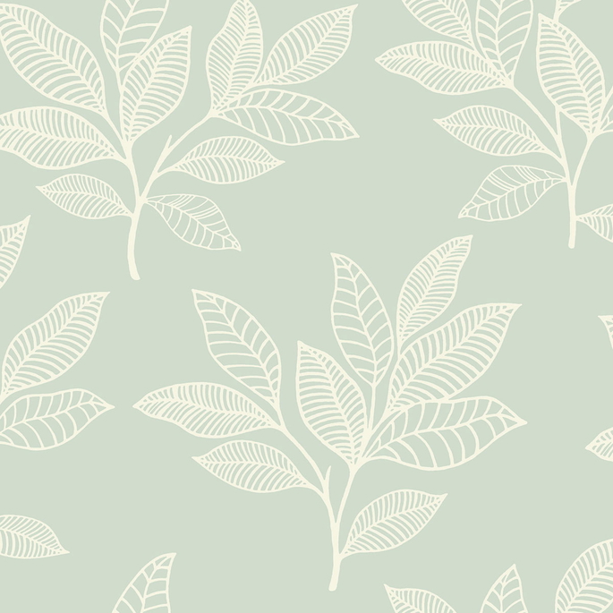 Seabrook Designs Paradise Leaves Mint Wallpaper image 1 of 2