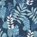 Seabrook Designs Tropicana Leaves Sky Blue & Champlain Wallpaper