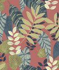 Seabrook Designs Tropicana Leaves Redwood & Olive Wallpaper