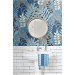 Seabrook Designs Tropicana Leaves Metallic Gray &amp; Sky Blue Wallpaper thumbnail image 2 of 2
