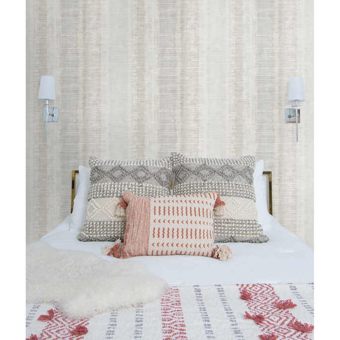 Seabrook Designs Tikki Natural Ombre Gray Mist &amp; Ivory Wallpaper image 2 of 2