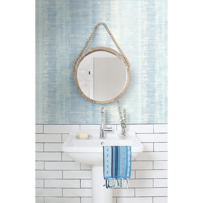 Seabrook Designs Tikki Natural Ombre Blue Oasis Wallpaper image 2 of 2
