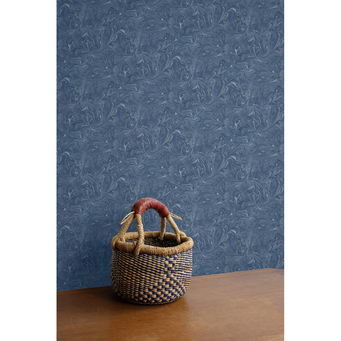 Seabrook Designs Sierra Marble Washed Denim Wallpaper image 2 of 2