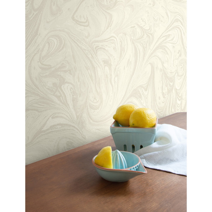 Seabrook Designs Sierra Marble Cream &amp; Ivory Wallpaper image 2 of 2