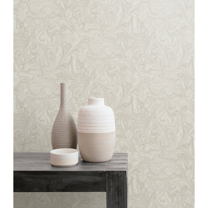 Seabrook Designs Sierra Marble Daydream Gray &amp; Pearl Wallpaper image 2 of 2