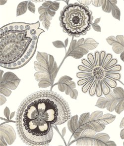 Seabrook Designs Calypso Paisley Leaf Stone & Latte Wallpaper