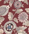 Seabrook Designs Calypso Paisley Leaf Cabernet & Coral Wallpaper