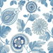 Seabrook Designs Calypso Paisley Leaf Blue Oasis & Ivory Wallpaper
