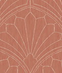 Seabrook Designs Scallop Medallion Redwood & Ivory Wallpaper