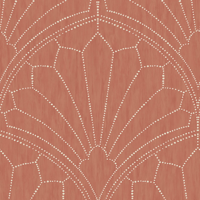 Seabrook Designs Scallop Medallion Redwood &amp; Ivory Wallpaper image 1 of 2