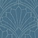 Seabrook Designs Scallop Medallion Steel Blue & Ivory Wallpaper