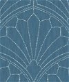 Seabrook Designs Scallop Medallion Steel Blue & Ivory Wallpaper