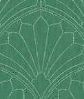Seabrook Designs Scallop Medallion Jade & Ivory Wallpaper
