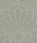Seabrook Designs Scallop Medallion Cinder Gray & Ivory Wallpaper