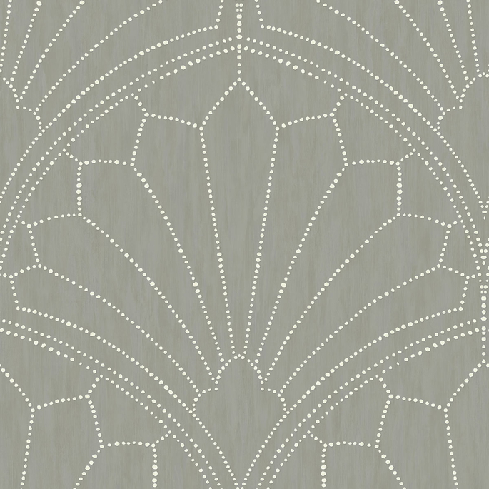 Seabrook Designs Scallop Medallion Cinder Gray &amp; Ivory Wallpaper image 1 of 2