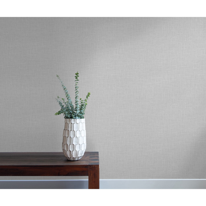 Seabrook Designs Indie Linen Embossed Vinyl Lilac Wallpaper image 2 of 2