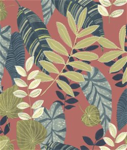 Seabrook Designs Tropicana Leaves Redwood/Olive/Washed Denim