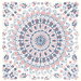 Seabrook Designs Mandala Boho Tile Coral/Cream/Midnight Blue Fabric