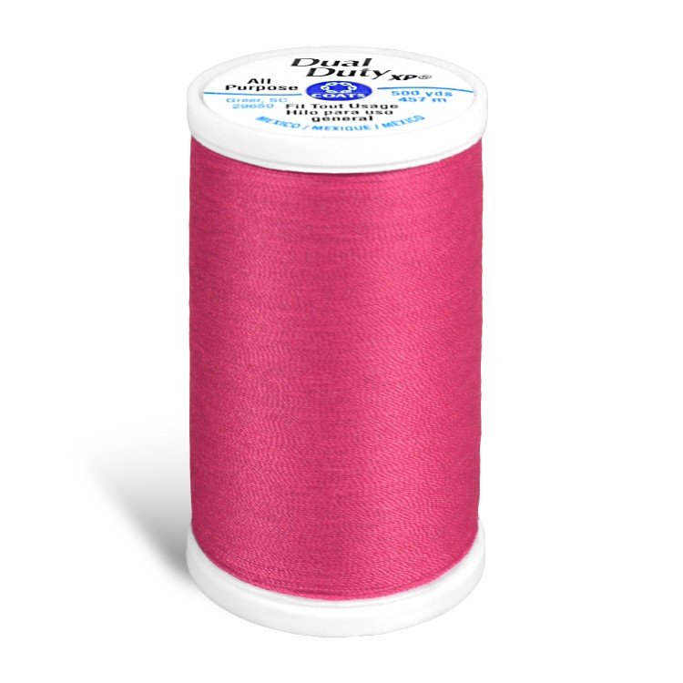 Coats & Clark Dual Duty XP Thread - Hot Pink, 500 Yards