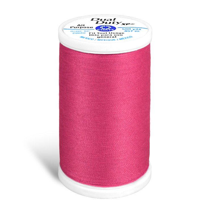 Coats &amp; Clark Dual Duty XP Thread - Hot Pink, 500 Yards