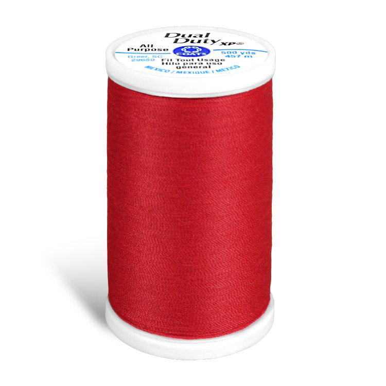 Coats &amp; Clark Dual Duty XP Thread - Atom Red, 500 Yards