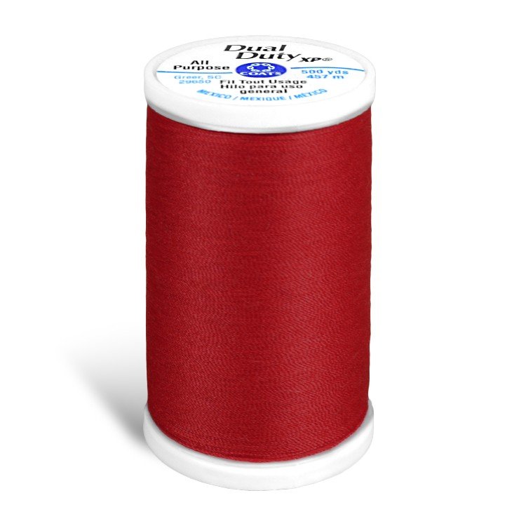 Coats & Clark Dual Duty XP Thread - Red, 500 Yards