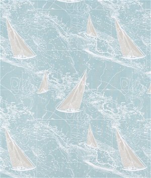 Premier Prints Sail Away Spa Blue Fabric