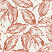 Seabrook Designs Beckett Sketched Leaves Rich Coral Wallpaper