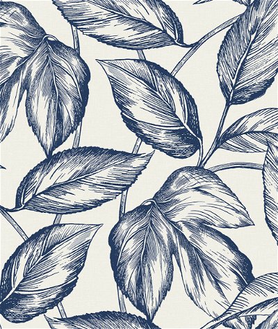 Seabrook Designs Beckett Sketched Leaves Blueberry Hill Wallpaper