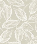 Seabrook Designs Beckett Sketched Leaves Oat Wallpaper