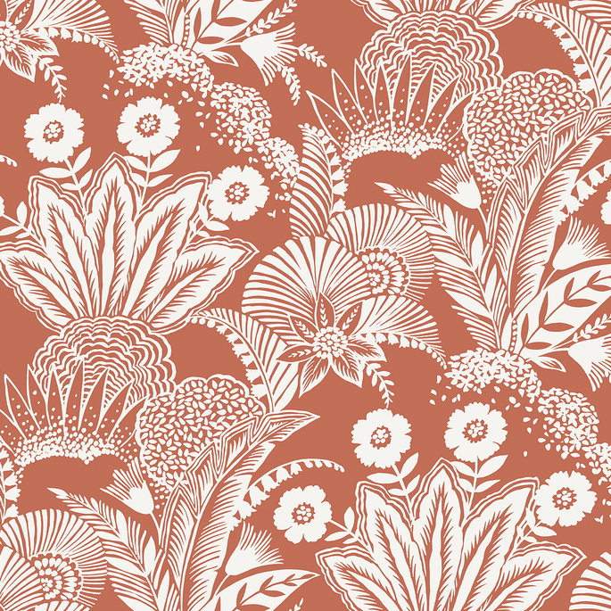 Seabrook Designs Suvi Palm Grove Coral Glow Wallpaper image 1 of 2