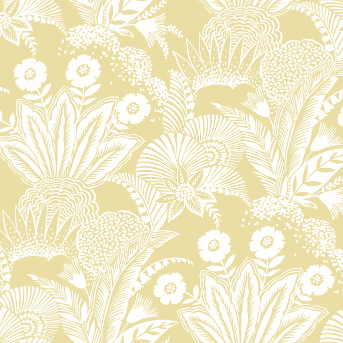 Seabrook Designs Suvi Palm Grove Butter Wallpaper image 1 of 2