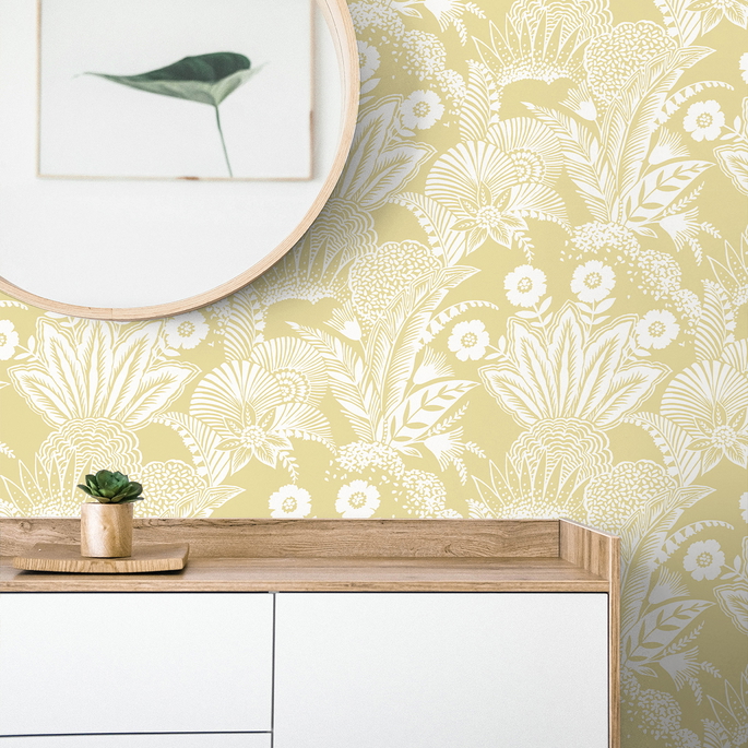 Seabrook Designs Suvi Palm Grove Butter Wallpaper image 2 of 2