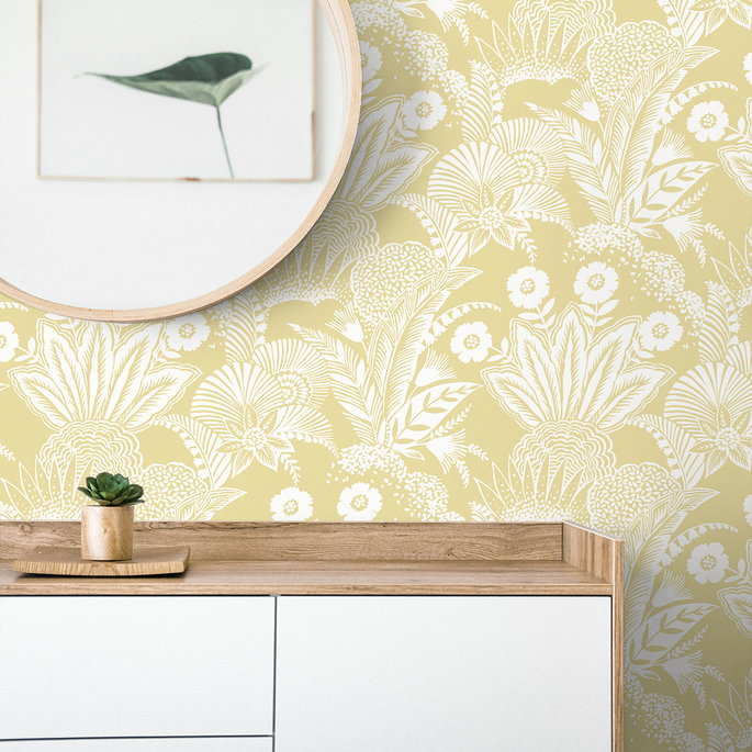 Seabrook Designs Suvi Palm Grove Butter Wallpaper image 2 of 2