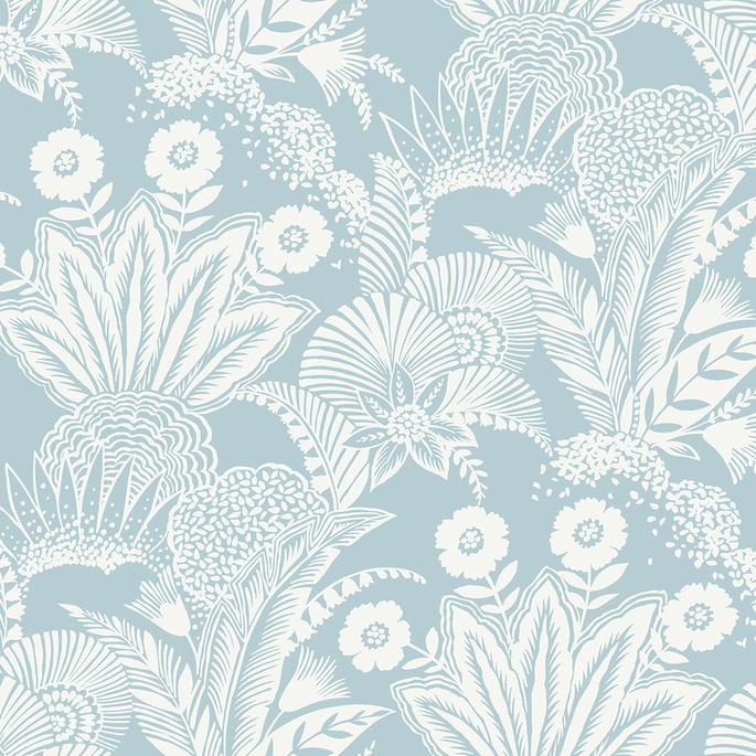 Seabrook Designs Suvi Palm Grove Sky Blue Wallpaper image 1 of 2