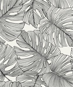 Seabrook Designs Tarra Monstera Leaf Contrasto Wallpaper