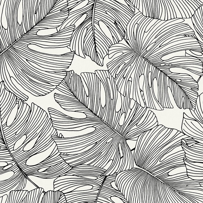 Seabrook Designs Tarra Monstera Leaf Contrasto Wallpaper image 1 of 3