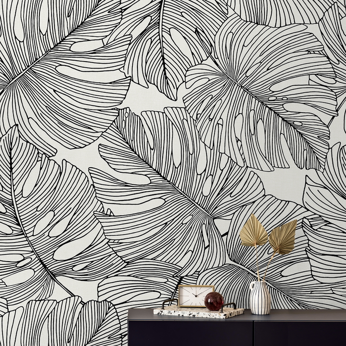 Seabrook Designs Tarra Monstera Leaf Contrasto Wallpaper image 3 of 3