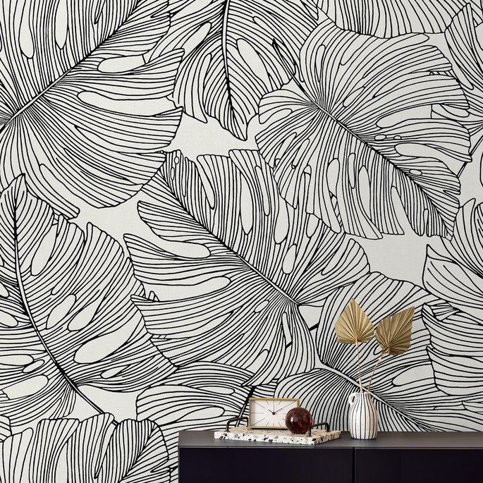 Seabrook Designs Tarra Monstera Leaf Contrasto Wallpaper image 3 of 3