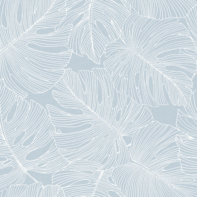 Seabrook Designs Tarra Monstera Leaf Early Sky Wallpaper image 1 of 3