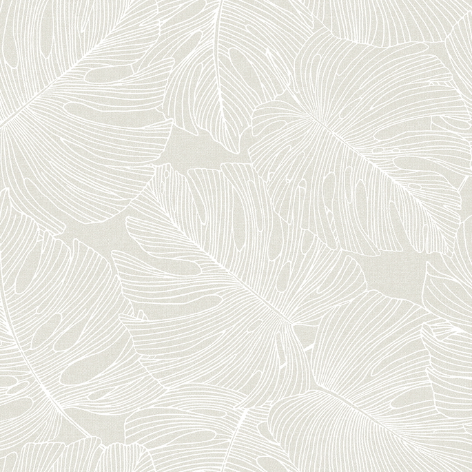 Seabrook Designs Tarra Monstera Leaf White Sand Wallpaper image 1 of 4
