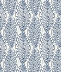 Seabrook Designs Kira Leaf Husk Blue Suede Wallpaper