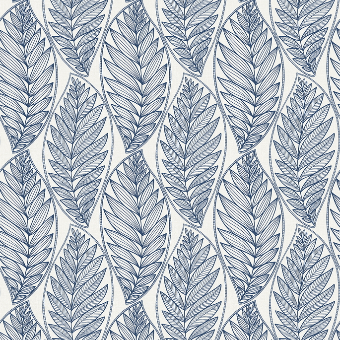 Seabrook Designs Kira Leaf Husk Blue Suede Wallpaper image 1 of 4