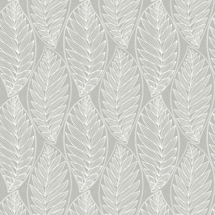 Seabrook Designs Kira Leaf Husk Harbor Grey Wallpaper image 1 of 3